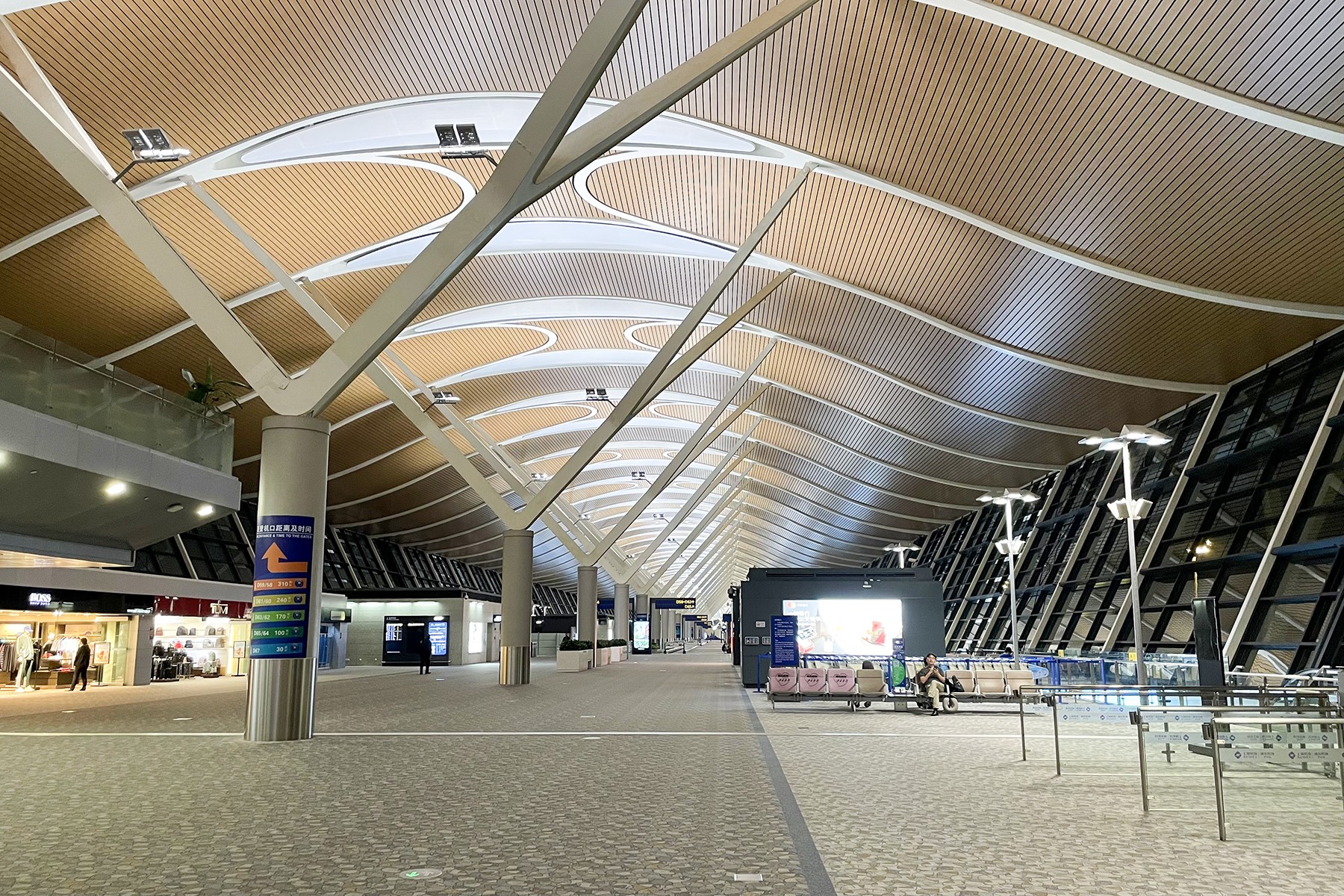 Arrival hall at Shanghai Pudong International Airport