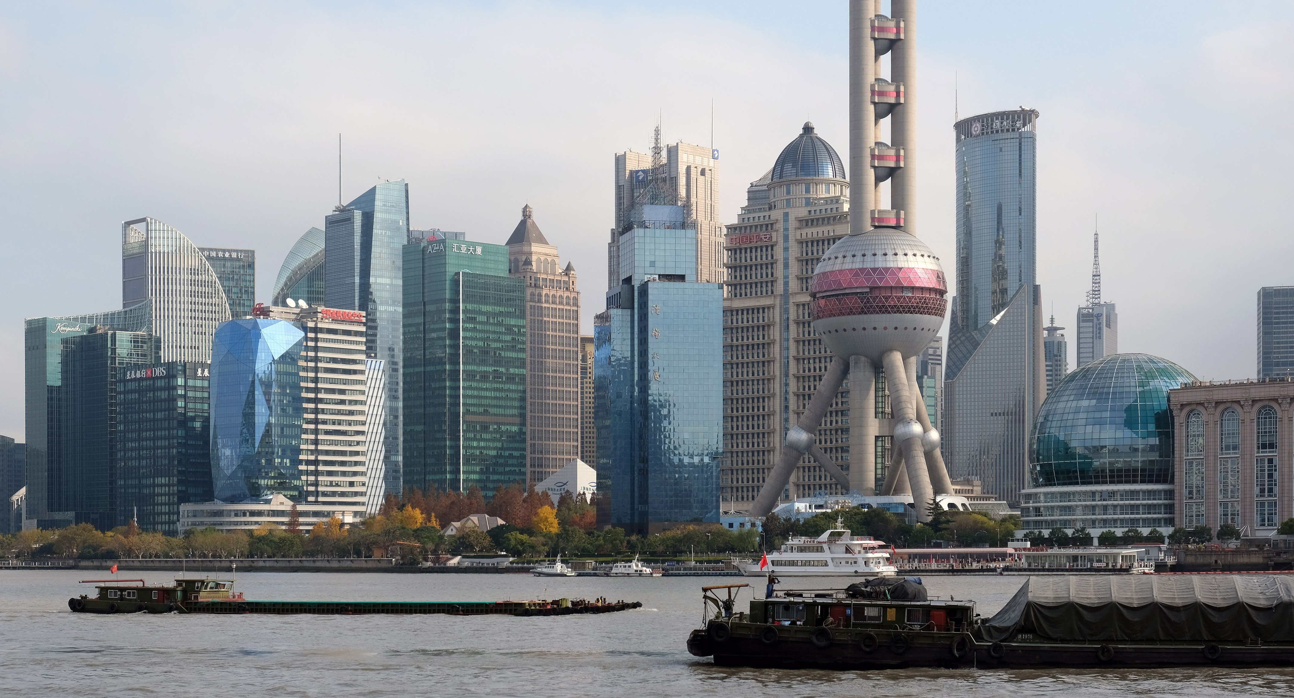The Bund and the Lujiazui skyline across the Huangpu River